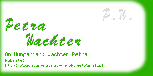 petra wachter business card